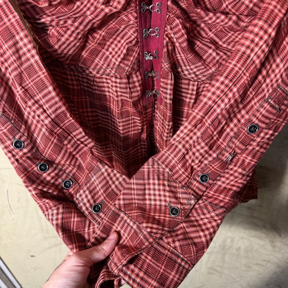 We The Free Catalina Remade Plaid Long Sleeve Top Size XS - Picture 13 of 15